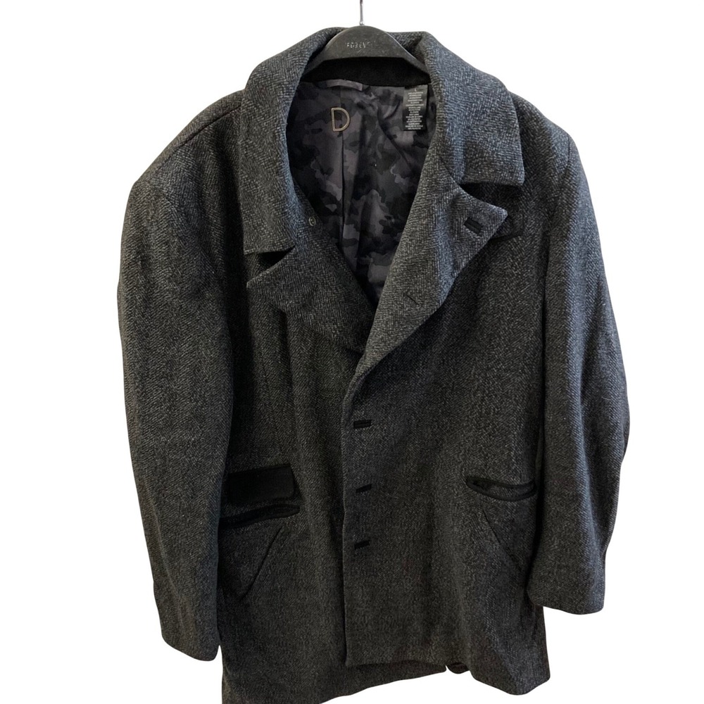 Troy Smith Mens Wool Blend Herringbone Tweed Blazer Jacket Size L